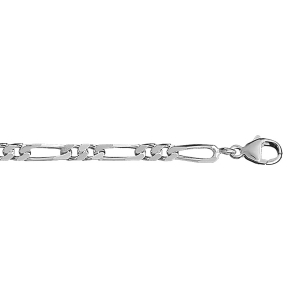 BRACELET 1+2 4MM 18CM ARGENT