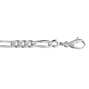 CHAINE 1+3 4MM 45CM ARGENT RHODIÉ