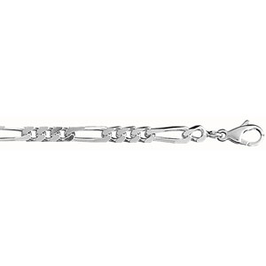 CHAINE 1+3 4MM 50CM ARGENT