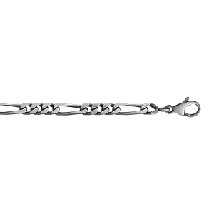 CHAINE 1+3 4MM 50CM VEIL ARGENT