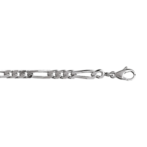 CHAINE 1+3 4MM 50CM VEIL ARGENT
