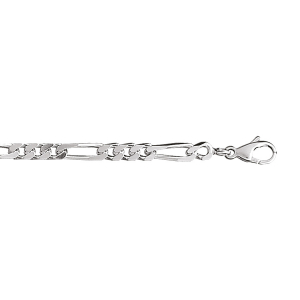 CHAINE 1+3 4MM 55CM ARGENT