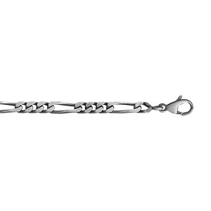 CHAINE 1+3 4MM 55CM  VEIL ARGENT