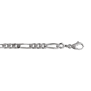 CHAINE 1+3 4MM 55CM  VEIL ARGENT