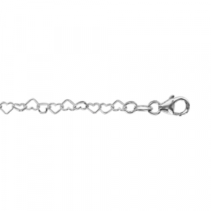 COLLIER ARGENT MULTI COEURS 3MM  35+2CM