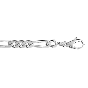BRACELET 1+3 4MM 18CM ARGENT RHODIÉ
