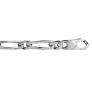 CHAINE 1+1 5MM 45CM ARGENT RHODIÉ