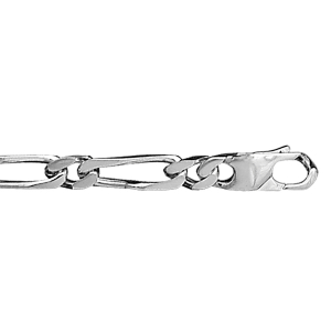 CHAINE 1+1 5MM 50CM ARGENT RHODIÉ