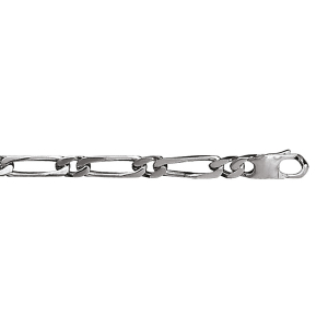 CHAINE 1+1 5MM 50CM VEIL ARGENT