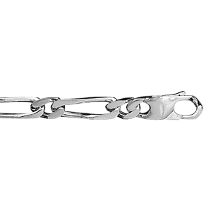 CHAINE 1+1 5MM 55CM ARGENT RHODIÉ