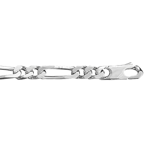 CHAINE 1+2 5MM 45CM ARGENT RHODIÉ