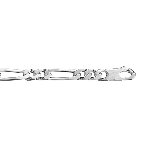 BRACELET 1+2 5MM 21CM ARGENT .