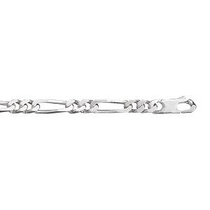 BRACELET 1+2 5MM 21CM ARGENT RHODIÉ