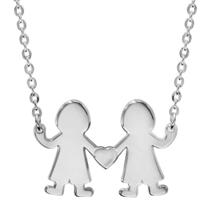 COLLIER ARGENT PASSIVE GARCON/GARCON 40+4CM