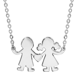COLLIER ARGENT PASSIVE GARCON/FILLE 40+4CM