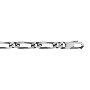 CHAINE 1+1 6MM 50CM VEIL ARGENT