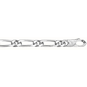 CHAINE 1+1 6MM 55CM ARGENT .