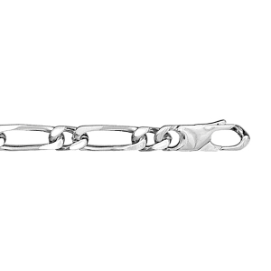 BRACELET 1+1 6MM 21CM ARGENT .