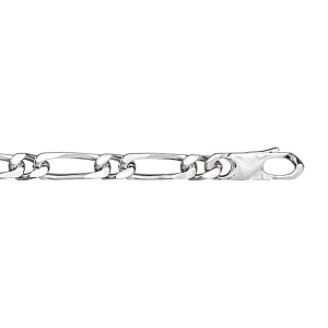 BRACELET 1+1 6MM 21CM ARGENT .