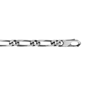 BRACELET 1+1 6MM 21CM VIEIL ARGENT