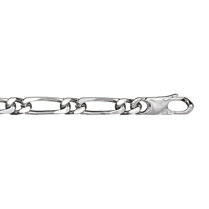 BRACELET 1+1 6MM 21CM VIEIL ARGENT