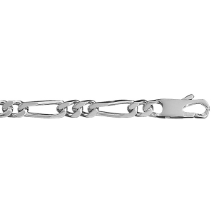 CHAINE 1+2 6MM 50CM ARGENT .