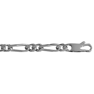 CHAINE  1+2 6MM 55CM VEIL ARGENT