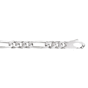 CHAINE 1+3 6MM 55CM ARGENT .