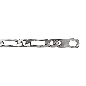 COLLIER  1+1 7MM FL 55CM VIEIL ARGENT