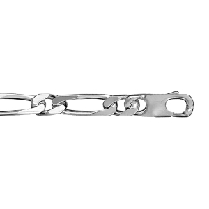 BRACELET 1+1 7MM FL 21CM ARGENT