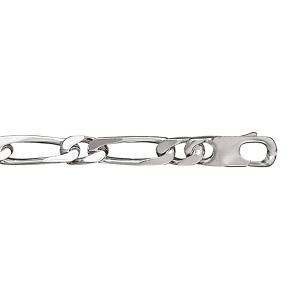 BRACELET 1+1 7MM FL 21CM ARGENT