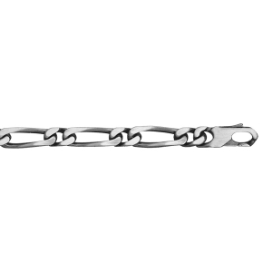 BRACELET 1+1 7MM FL 21CM VIEIL ARGENT