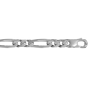 COLLIER 1+2 7MM 50CM ARGENT