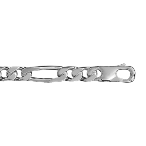 BRACELET 1+2 7MM 21CM ARGENT .