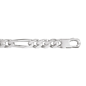 BRACELET 1+3 7MM 21CM ARGENT .