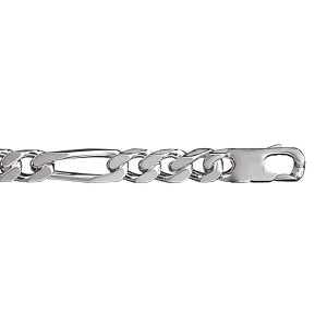 BRACELET 1+3 7MM 21CM VEIL ARGENT