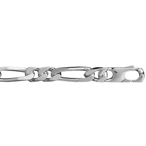 CHAINE 1+2  8MM 50CM ARGENT