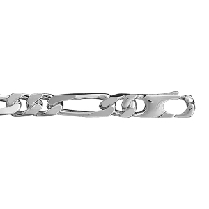 BRACELET 1+2  8MM 21CM ARGENT