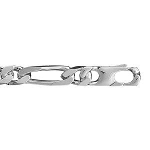 BRACELET 1+2  8MM 21CM ARGENT