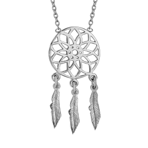 COLLIER ARGENT RHODIÉ ATTRAPE REVE 37+4CM