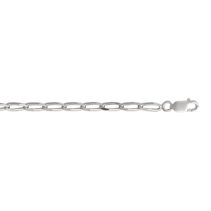 CHAINE CHEVAL 3MM 50CM ARGENT .