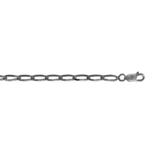 CHAINE CHEVAL 3MM 50CM VEIL ARGENT