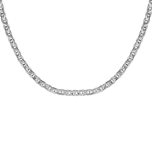 COLLIER ARGENT MAILLE MARINE 50CM