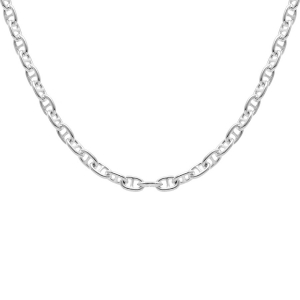 COLLIER ARGENT MAILLE MARINE 50CM