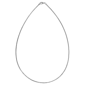 COLLIER FIL FIN OMEGA RONDE 1,35MM ARGENT RHODIÉ 45CM