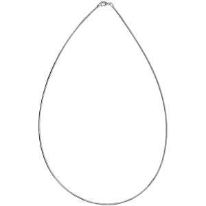 COLLIER FIL FIN OMEGA RONDE 1,35MM ARGENT RHODIÉ 50CM