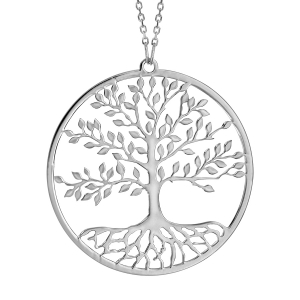 COLLIER ARGENT RHODIÉ ARBRE DE VIE 42+3CM