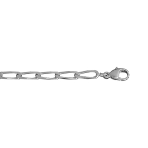 CHAINE CHEVAL 4MM 50CM ARGENT .
