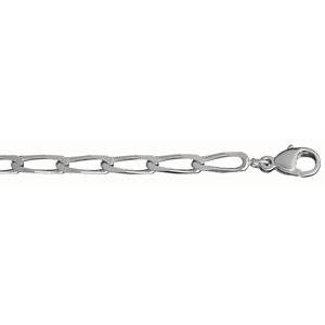 CHAINE CHEVAL 4MM 55CM ARGENT .