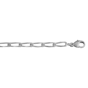 CHAINE CHEVAL 4MM 55CM ARGENT .